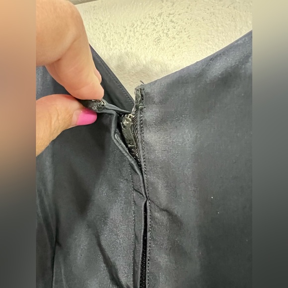 VTG 50/60s Navy Blue Cocktail Dress W/ Lining & Snap Bow On The Back - Picture 7 of 11